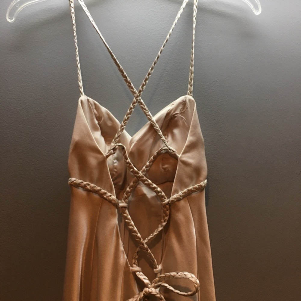 Never been worn, champagne prom dress.